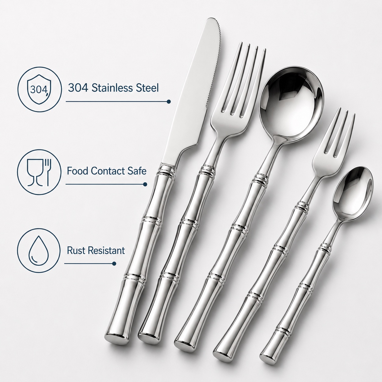 304 stainless steel flatware material image
