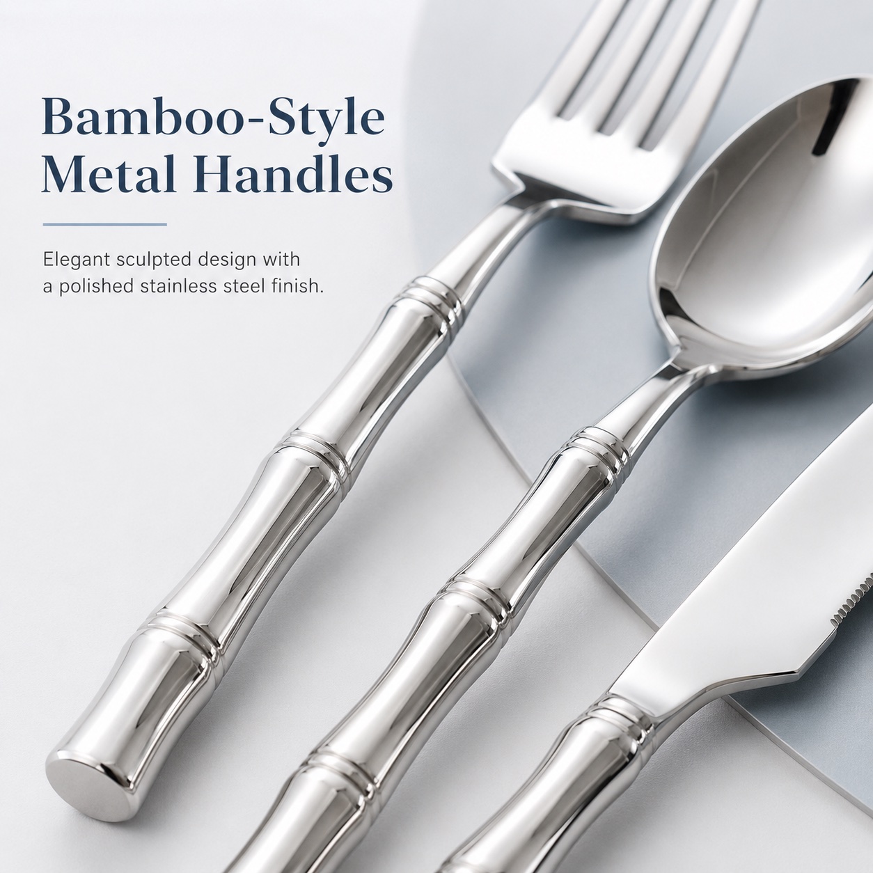 Bamboo-style metal handle detail
