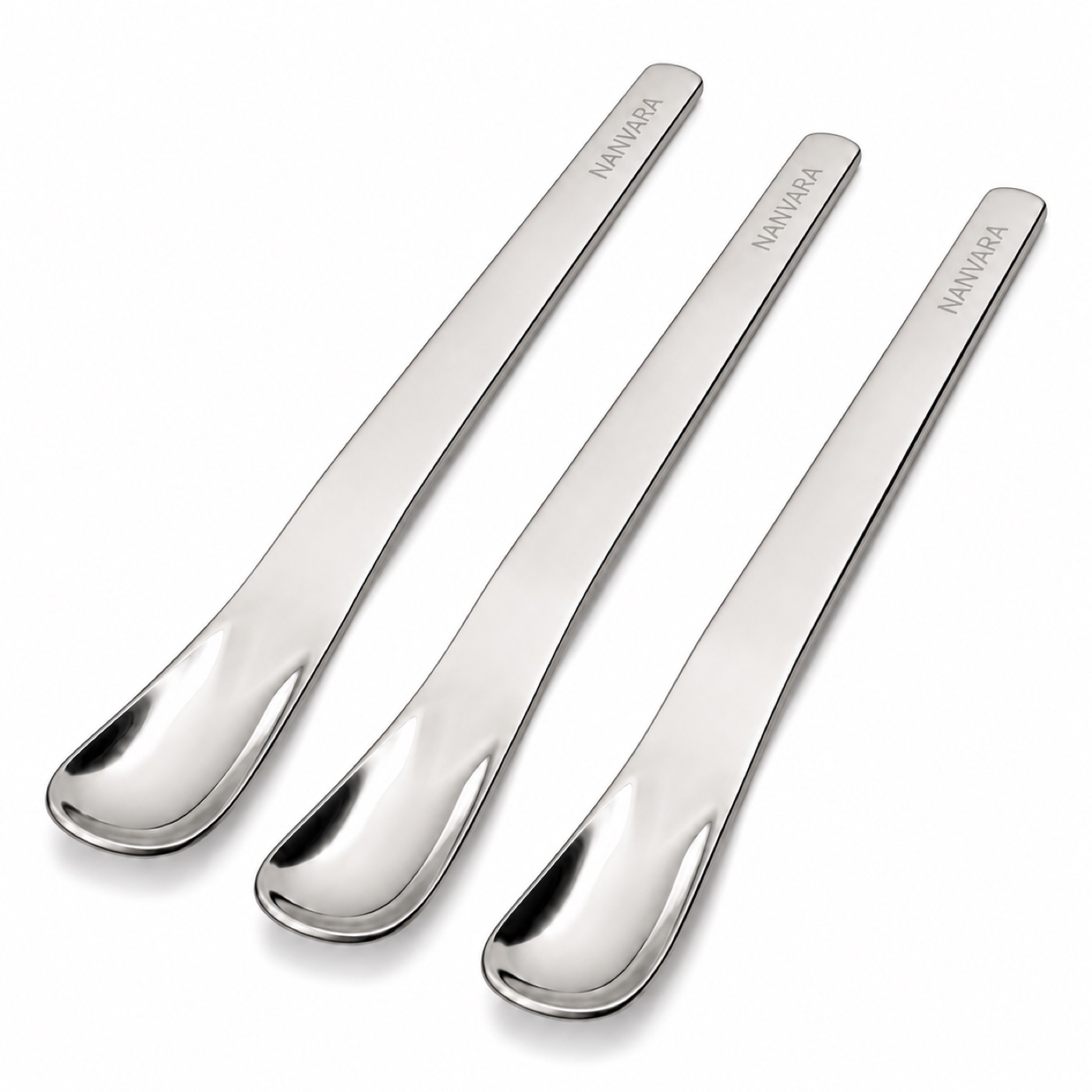NANVARA 18/10 stainless steel ice cream spade spoons set of three