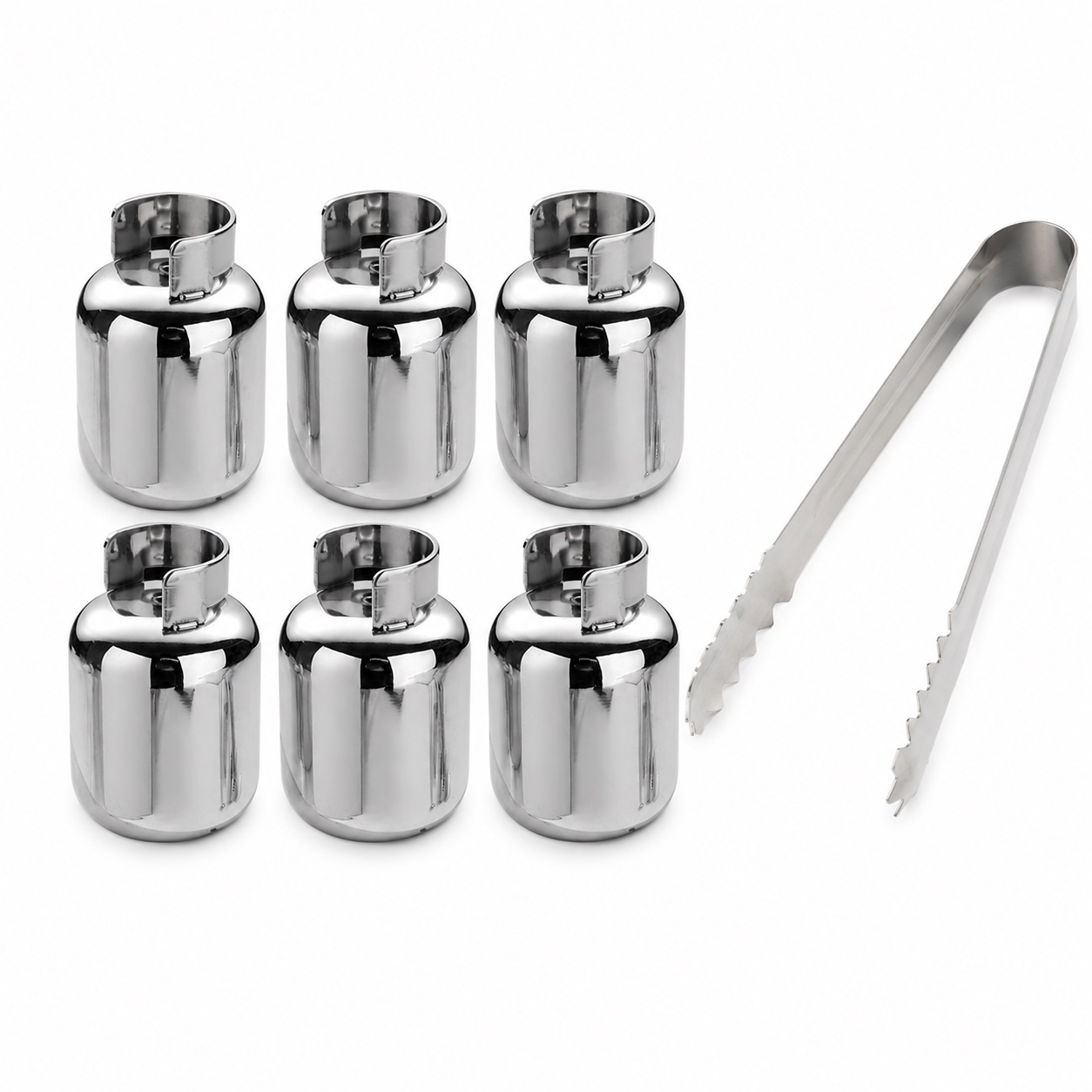 NANVARA reusable metal ice cubes with tongs